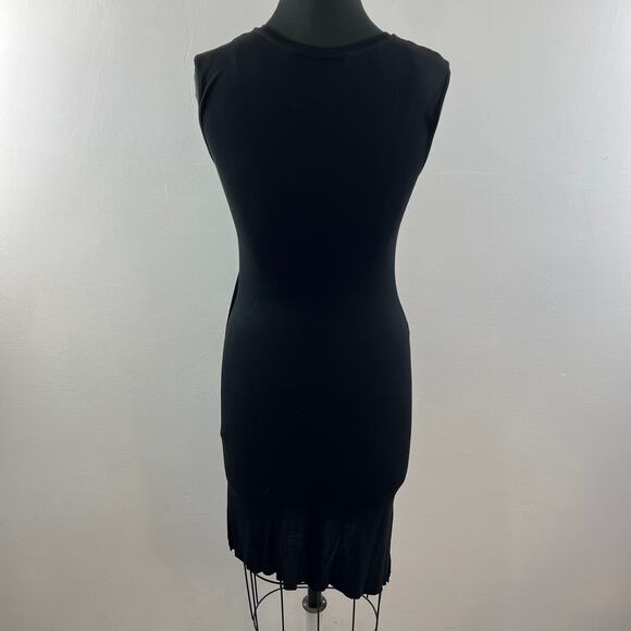 ALLSAINTS Marilla Black Sleeveless Round Neck Twist Side Bodycon Dress Size 2 - Picture 5 of 8